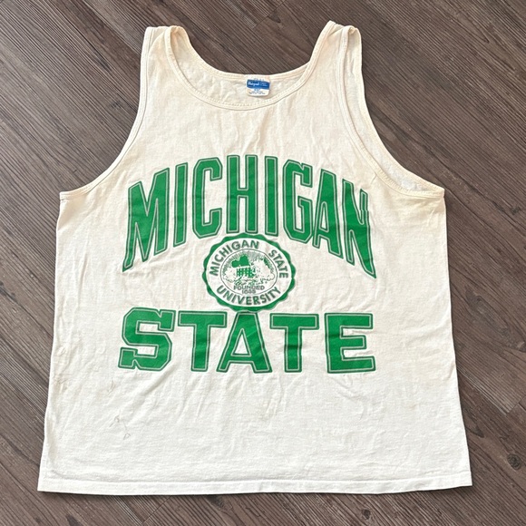 VINTAGE 90S MICHIGAN STATE GRAPHIC TANK TOP MENS LARGE - Picture 1 of 7